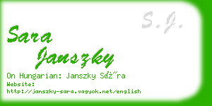 sara janszky business card